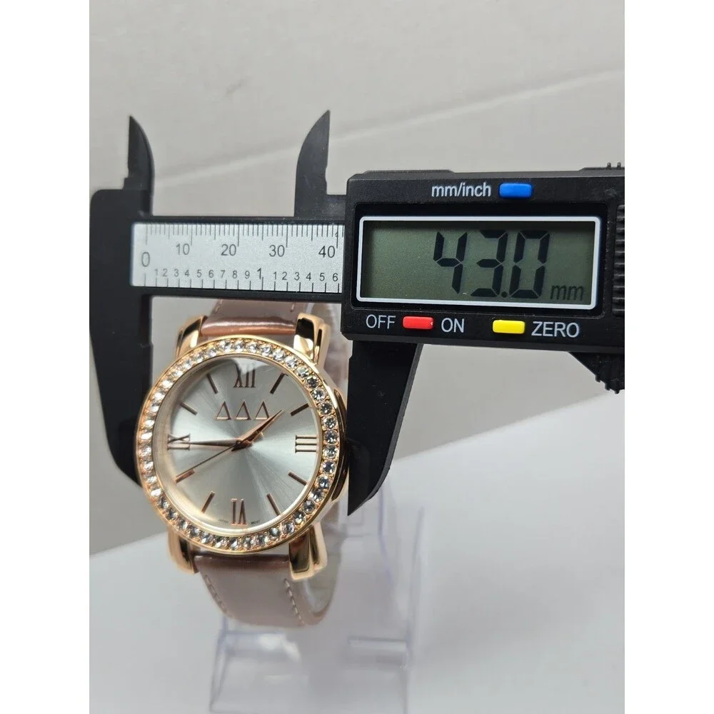 HJGreek Tri Delta Jeweled Blush Sorority Watch Rose Gold Crystals New Battery